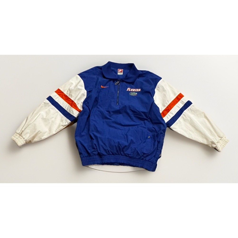 Vintage Nike Florida Gators 1/4 Zip Windbreaker Jacket M Swoosh Varsity Stripe